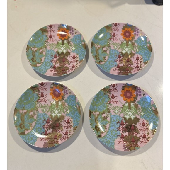 Rosanna Spice Dessert Plates 8” Porcelain Set of 4 Original Box Floral Asian - Picture 8 of 11